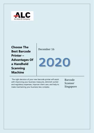 Choose The Best barcode Scanner Singapore - ALC Global