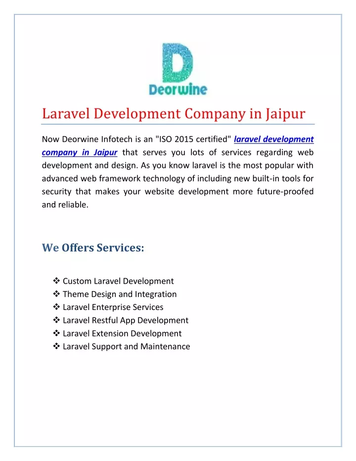 laravel development company in jaipur