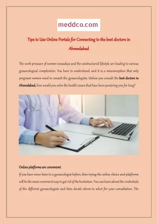 Tips to Use Online Portals for Connecting to the best doctors in Ahmedabad