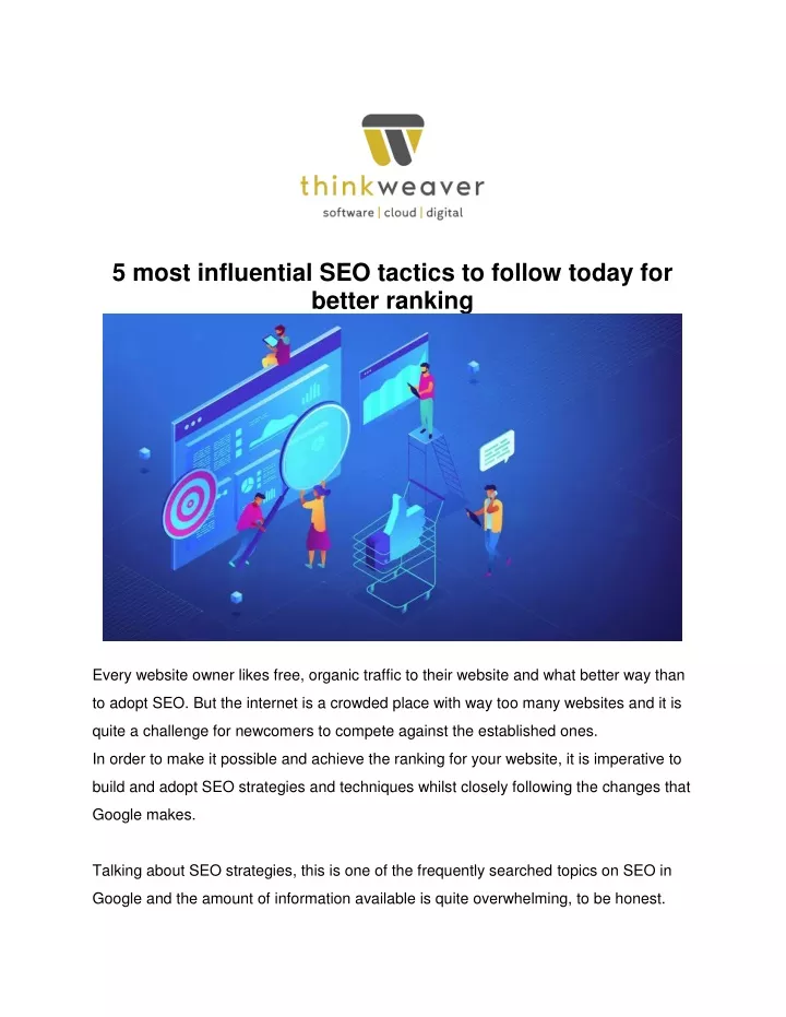 5 most influential seo tactics to follow today