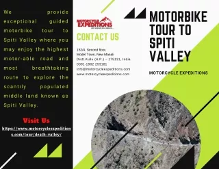 Best Motorbike Tour to Spiti valley