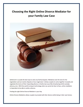 choosing the right online divorce mediator