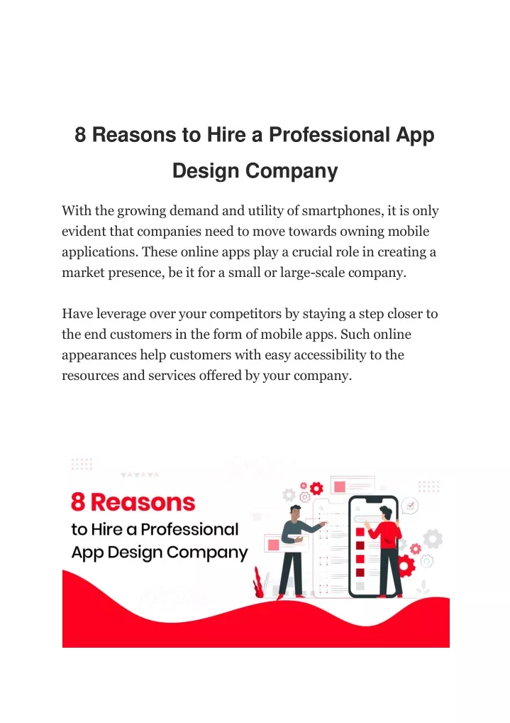 8 reasons to hire a professional app