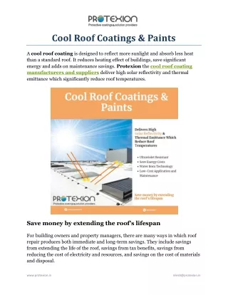 cool roof coatings paints