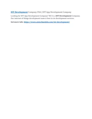 iot development company usa iot app development