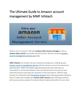 The Ultimate Guide to Amazon account management by MMF Infotech