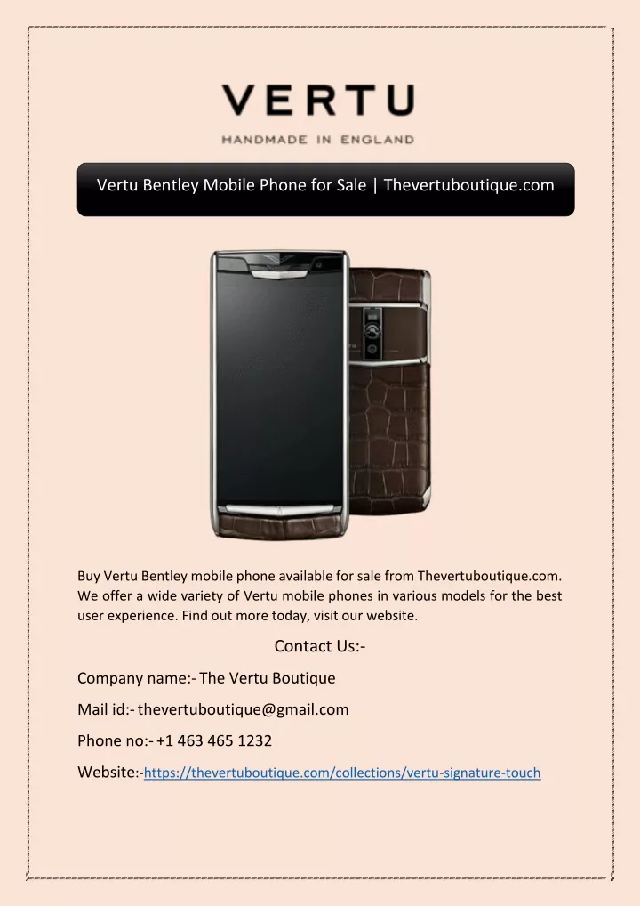 vertu bentley mobile phone for sale