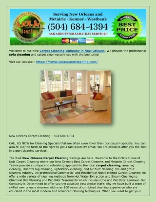 welcome to our nola carpet cleaning company