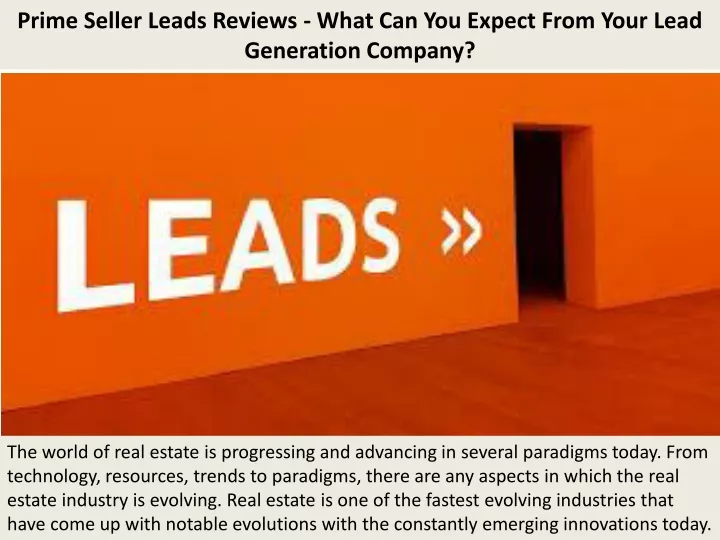 prime seller leads reviews what can you expect from your lead generation company