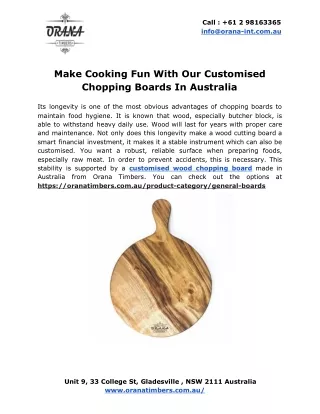 Make Cooking Fun With Our Customised Chopping Boards In Australia