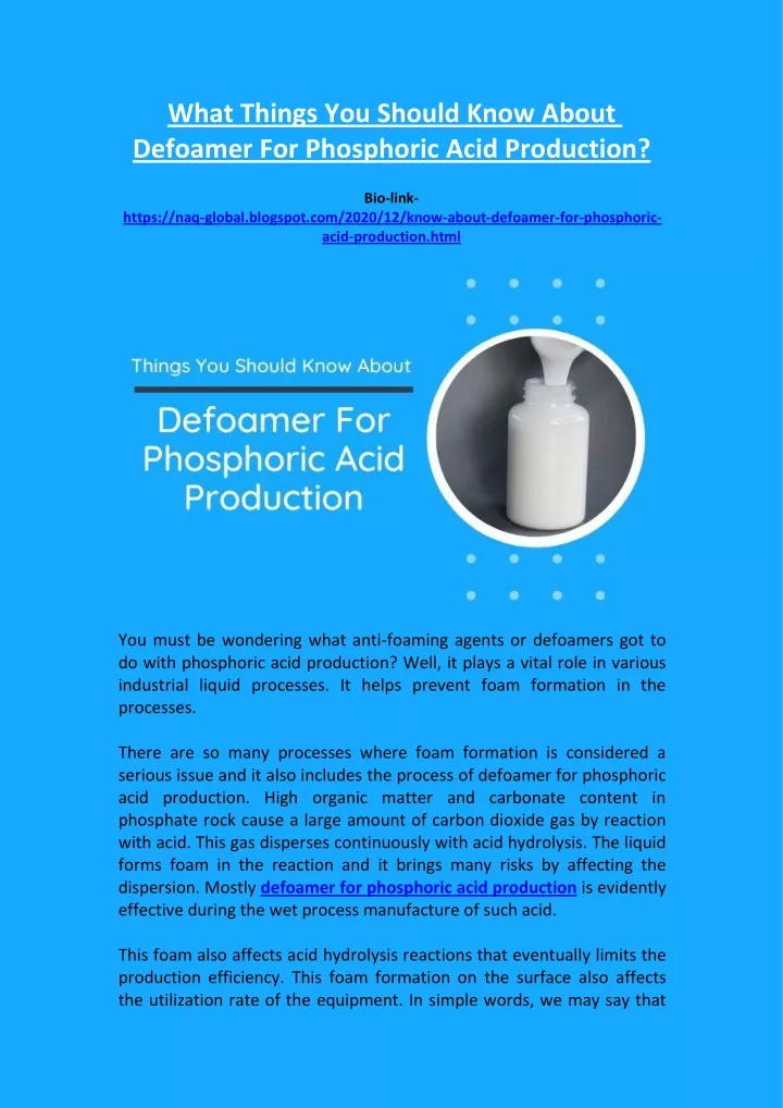 what things you should know about defoamer