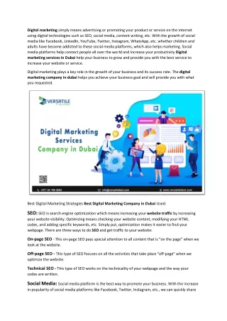 Digital marketing services company in dubai