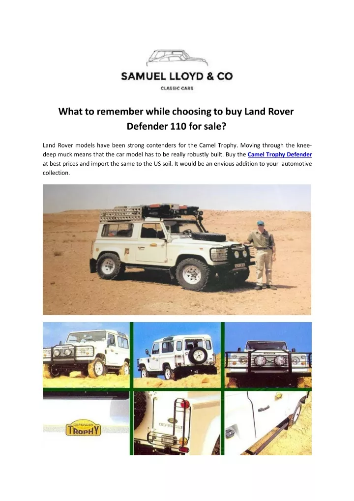 what to remember while choosing to buy land rover