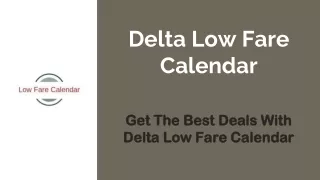 Delta Low Fare Calendar