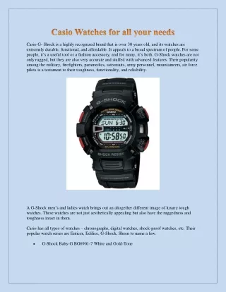 casio g shock is a highly recognized brand that