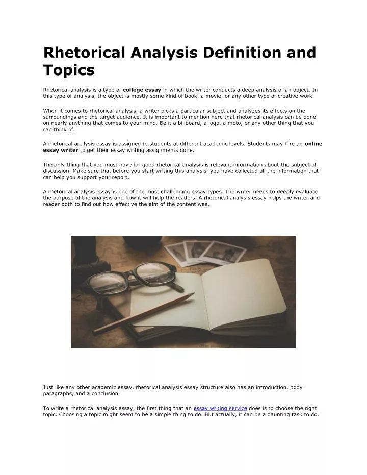 rhetorical analysis definition and topics