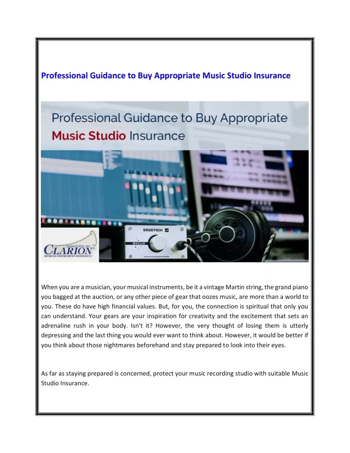 professional guidance to buy appropriate music