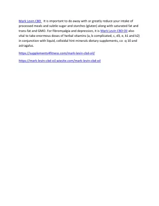 mark levin cbd it is important to do away with