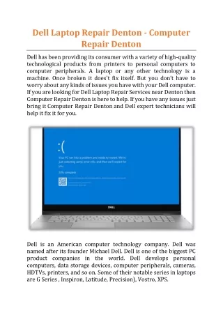 dell laptop repair denton computer repair denton