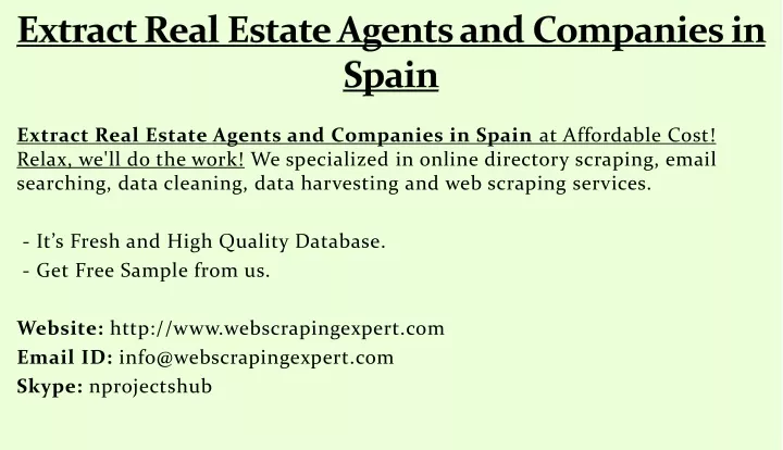 extract real estate agents and companies in spain
