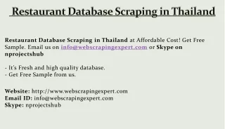 restaurant database scraping in thailand