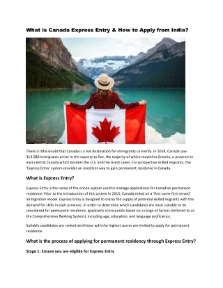 What is Canada Express Entry & How to Apply from India?