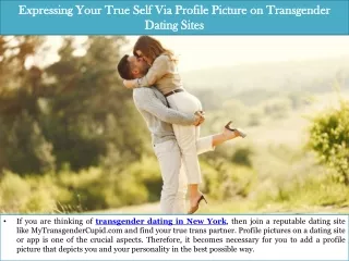 Expressing Your True Self Via Profile Picture on Transgender Dating Sites