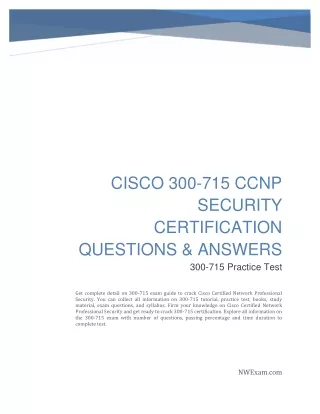 cisco 300 715 ccnp security certification