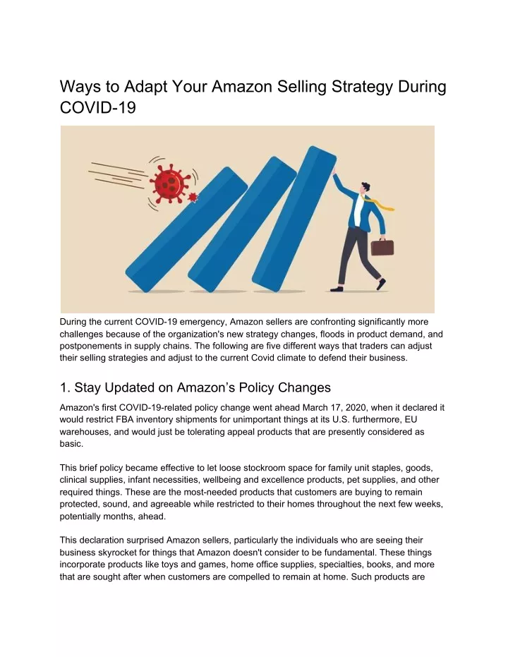 ways to adapt your amazon selling strategy during