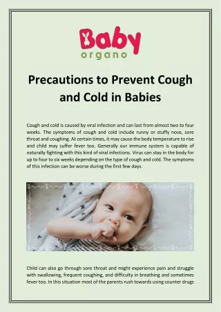 Precautions to Prevent Cough and Cold in Babies