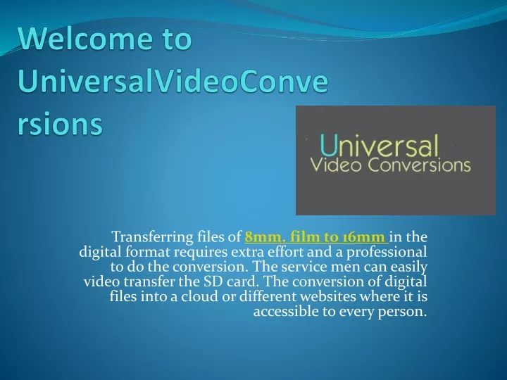 welcome to universalvideoconversions