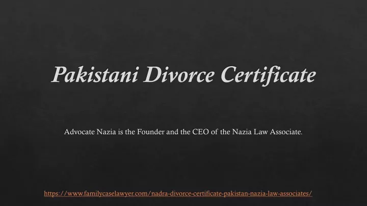 pakistani divorce certificate