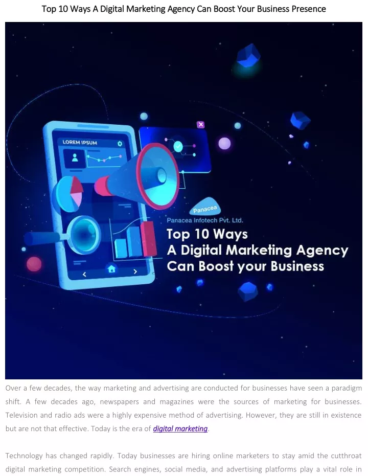 to top 10 ways a digital marketing agency