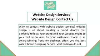 Website Design Services| Website Design Contact Us