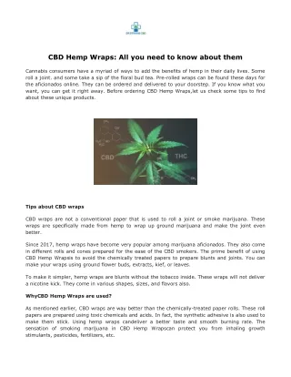 cbd hemp wraps all you need to know about them