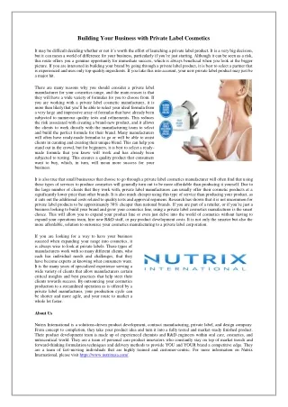 building your business with private label