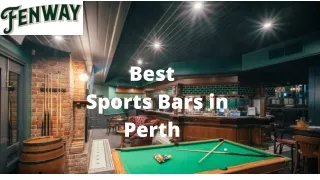 Best Sports Bars in Perth