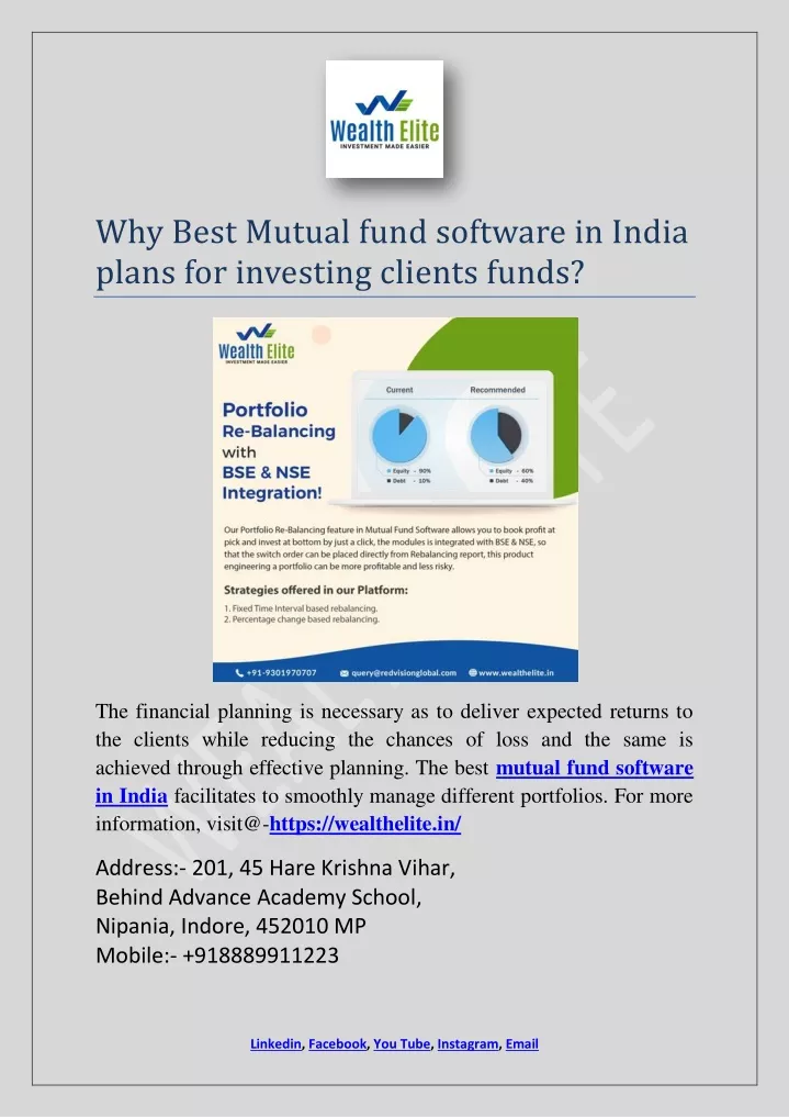 why best mutual fund software in india plans