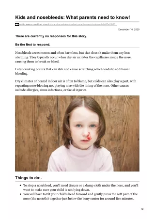 kids and nosebleeds what parents need to know