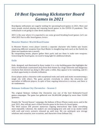 10 best upcoming kickstarter board games in 2021