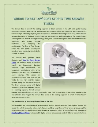 where to get low cost stop in time shower timer