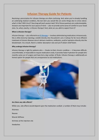 infusion therapy guide for patients
