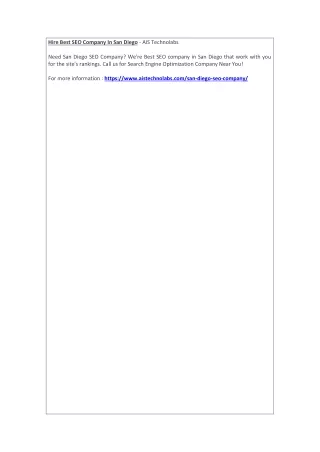 hire best seo company in san diego ais technolabs