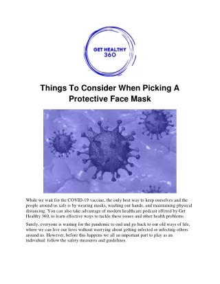 things to consider when picking a protective face