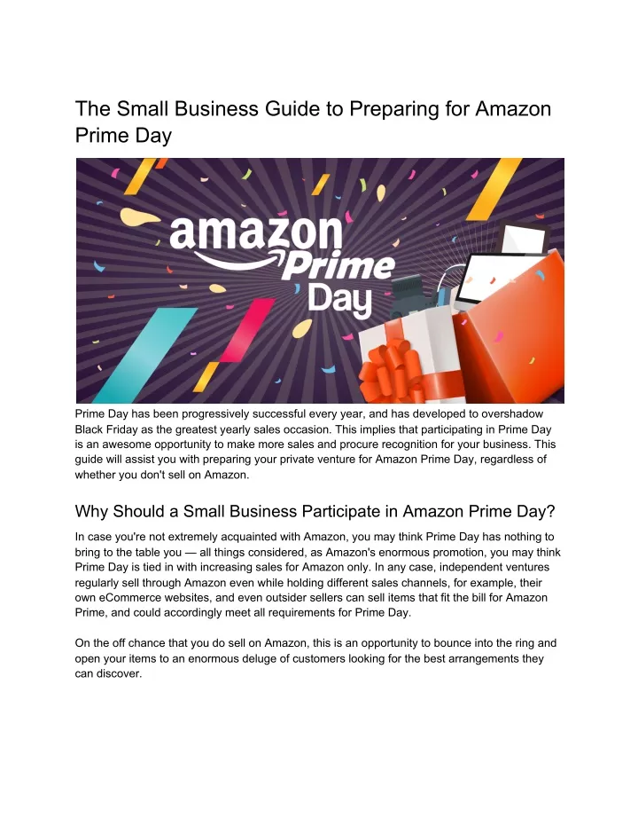 the small business guide to preparing for amazon