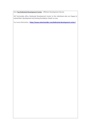 hire top dedicated development center offshore