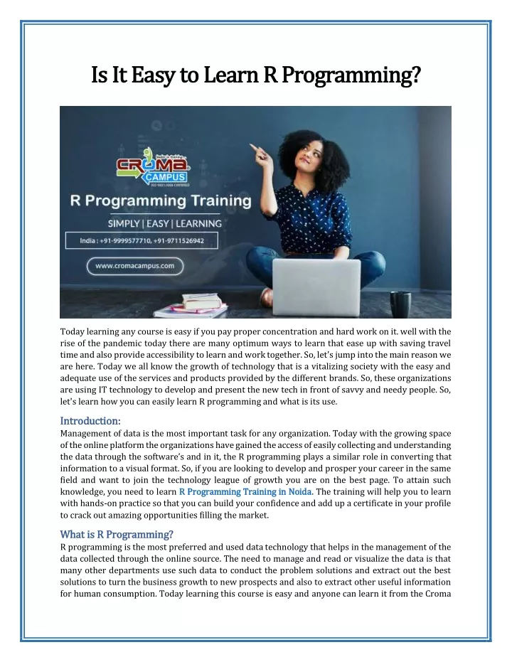 is it easy to learn r programming is it easy