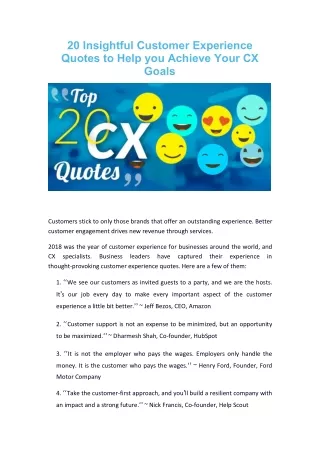 20 Insightful Customer Experience Quotes
