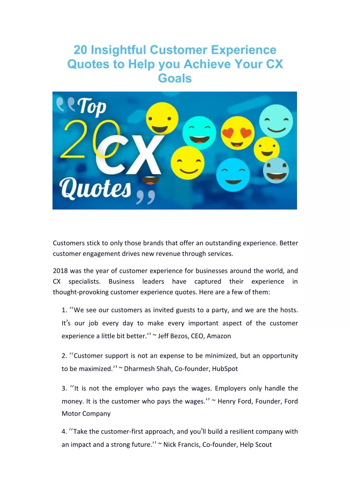 20 insightful customer experience quotes to help