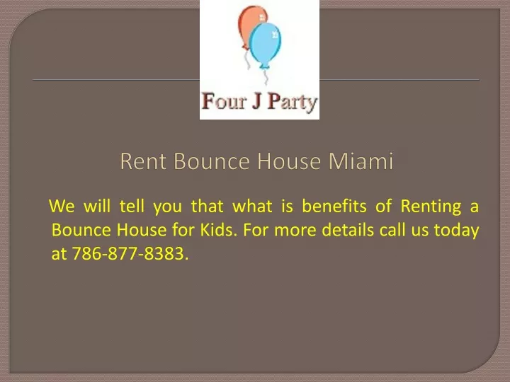 rent bounce house miami